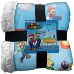 HOMADICT PLAID SHERPA 100X150 CM SUPER MARIO PLATFORM GAME